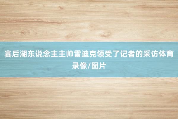 赛后湖东说念主主帅雷迪克领受了记者的采访体育录像/图片