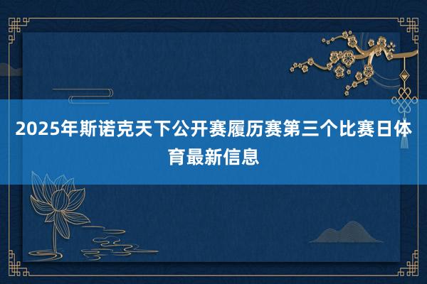 2025年斯诺克天下公开赛履历赛第三个比赛日体育最新信息