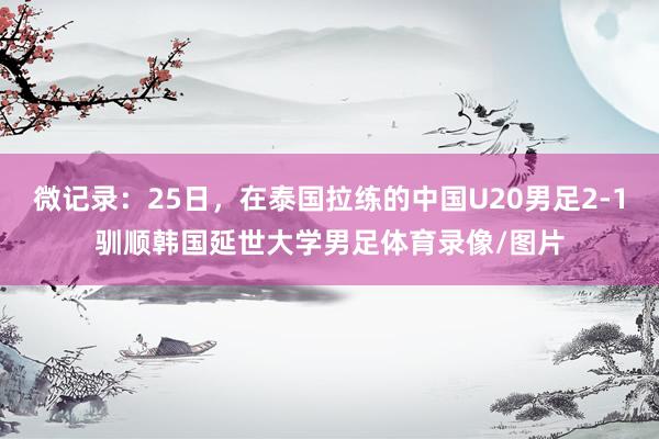 微记录：25日，在泰国拉练的中国U20男足2-1驯顺韩国延世大学男足体育录像/图片